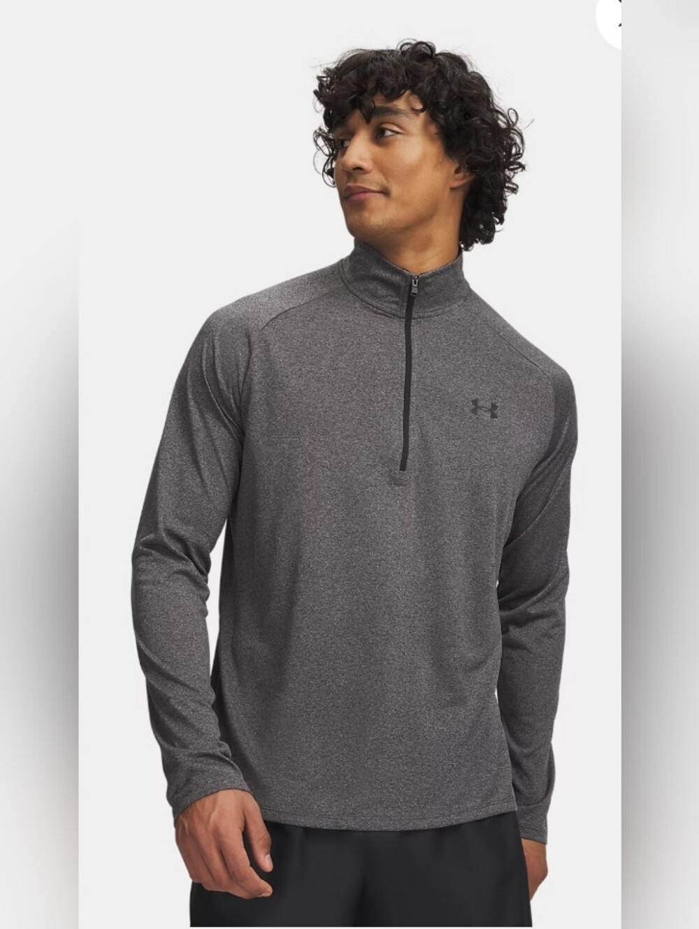 UNDER ARMOUR Men's Heat Gear Light Loose Quarter Zip Pullover Jacket L Gray NEW